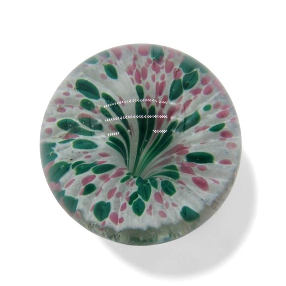 KERRY GLASS Paperweight with Handcrafted Floral Design Ireland Vintage - Picture 3 of 10